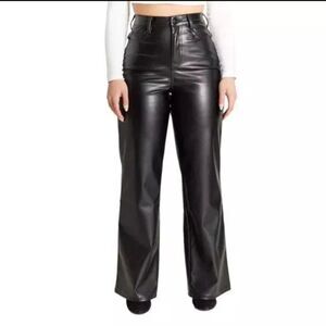 Dollhouse Wide Leg Vegan Leather‎ Pants, Black Size 13 NWT